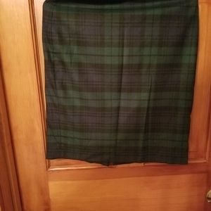 J Crew Factory black watch plaid pencil skirt